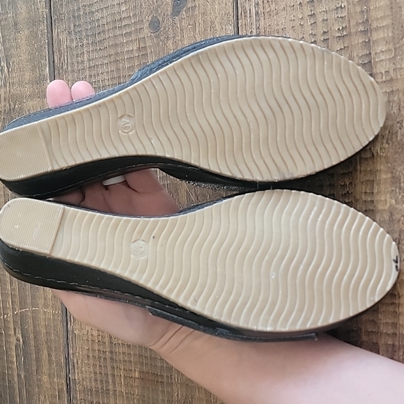 💥ML shoes Rhinestone Wedges Black silver Sz 40 / 9.5 - Picture 5 of 5